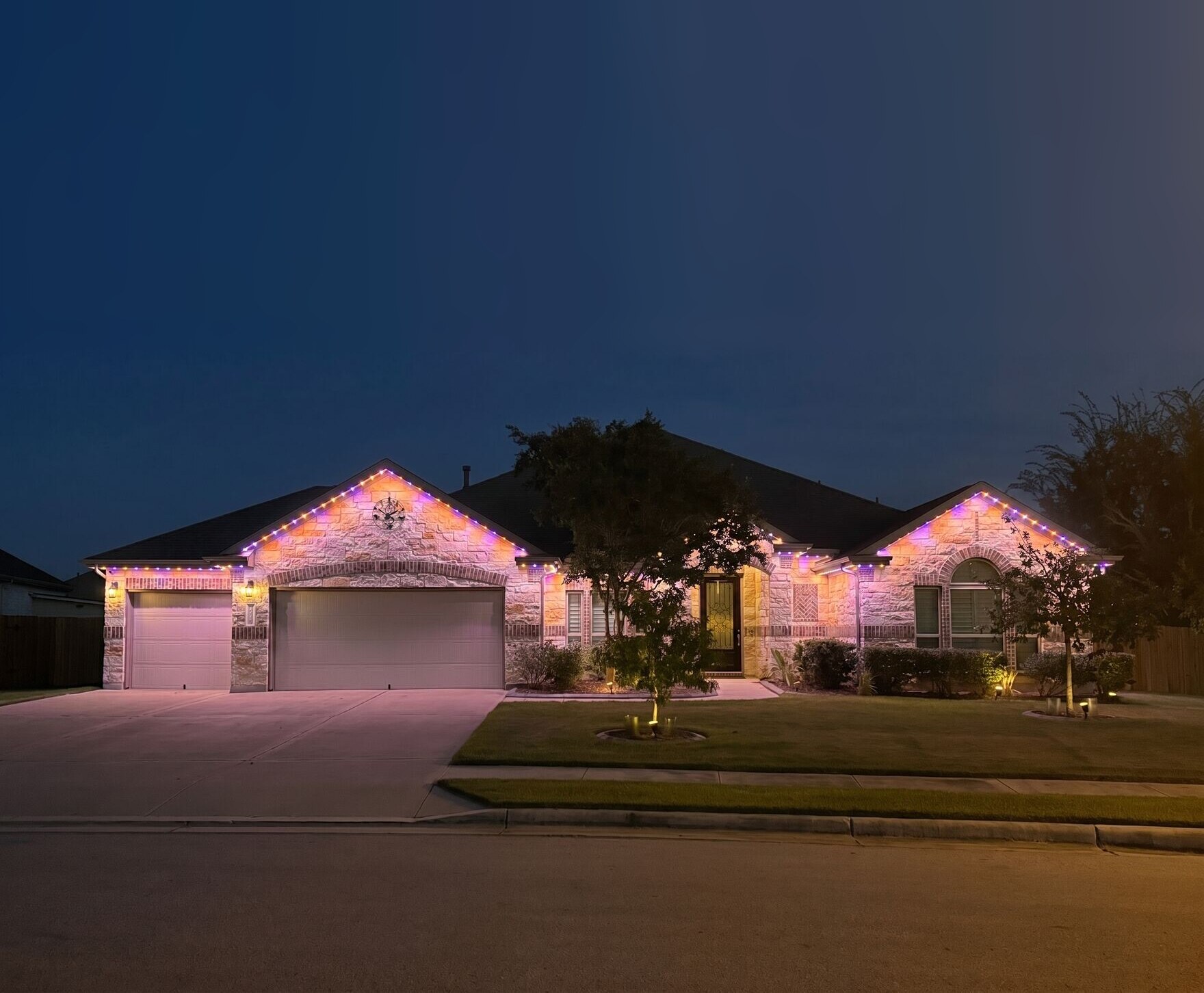 TruLight roofline at night